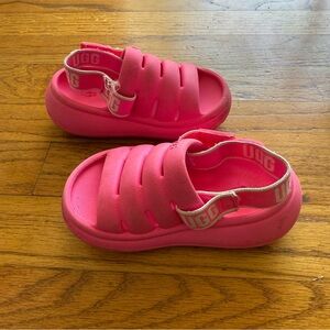 UGG Kids Hot Pink Foam Slide Sandals with Back Strap UGG Yeah Slides Sz T8